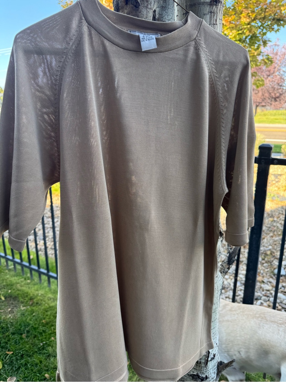 Men's Brown Short-Sleeve Dress Shirt